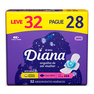 Absorvente Diana Noturno Suave com Abas Leve 32 Pague 28 Unidades em Oferta na Shopee