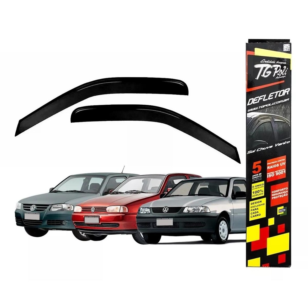 Calha de Chuva Gol Parati G2 G3 G4 1995 a 2014 2P TG Poli Defletor Portas Protetor Janelas Fumê em Oferta na Shopee
