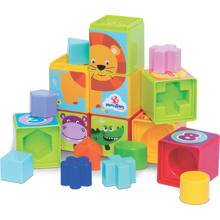Brinquedo Educativo Cubinho 5 em 1 Cubo Didático Mercotoys em Oferta na Shopee