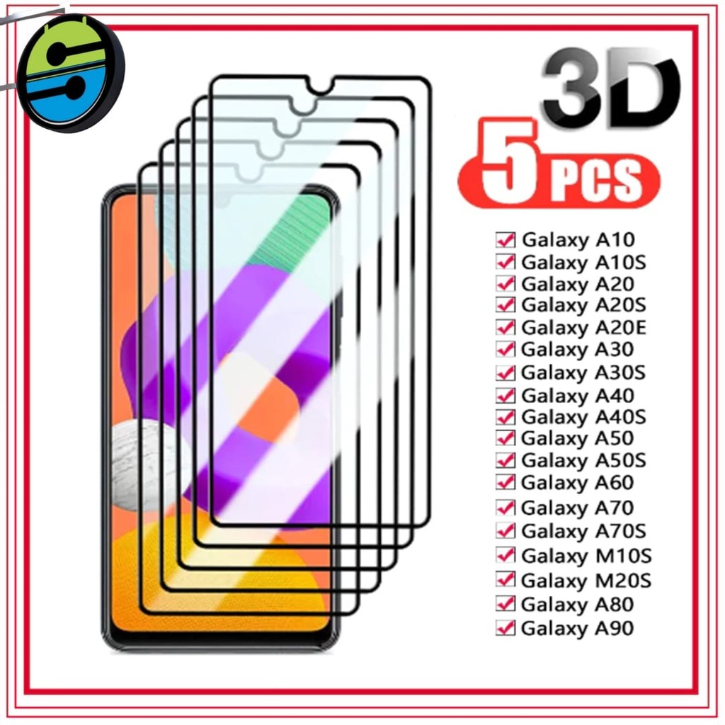 Kit 5 Películas 3D Vidro Samsung  A01 A11 A21 A21S A31 A41 A51 A71 A50 A40 A30 A10 A20 Promoção...