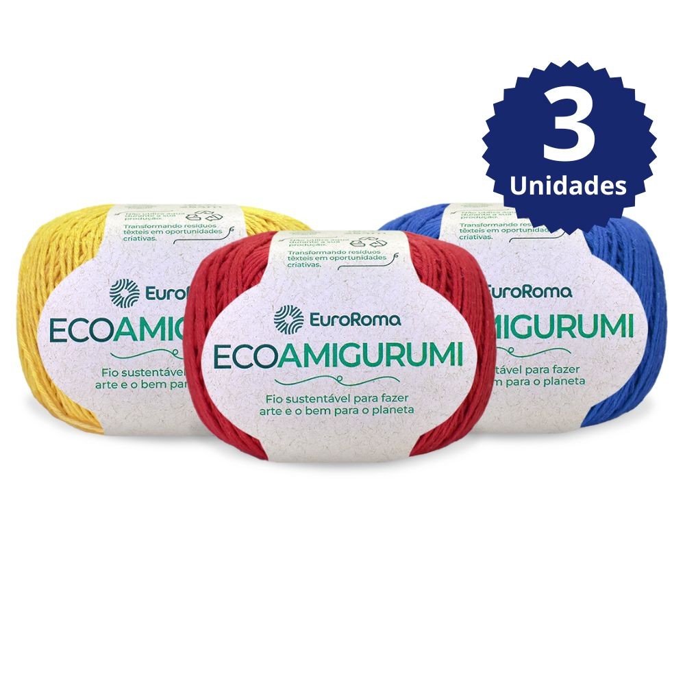 Fio EcoAmigurumi 250m 160g Kit 3 Unidades em Oferta na Shopee