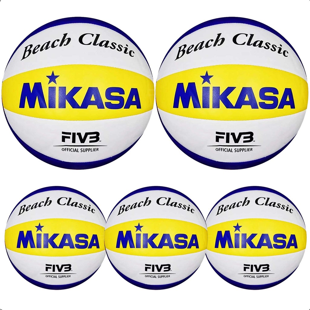Kit 5 Bolas Volei de Praia Mikasa Oficial BV552C