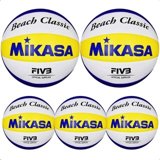 Kit 5 Bolas Volei de Praia Mikasa Oficial BV552C