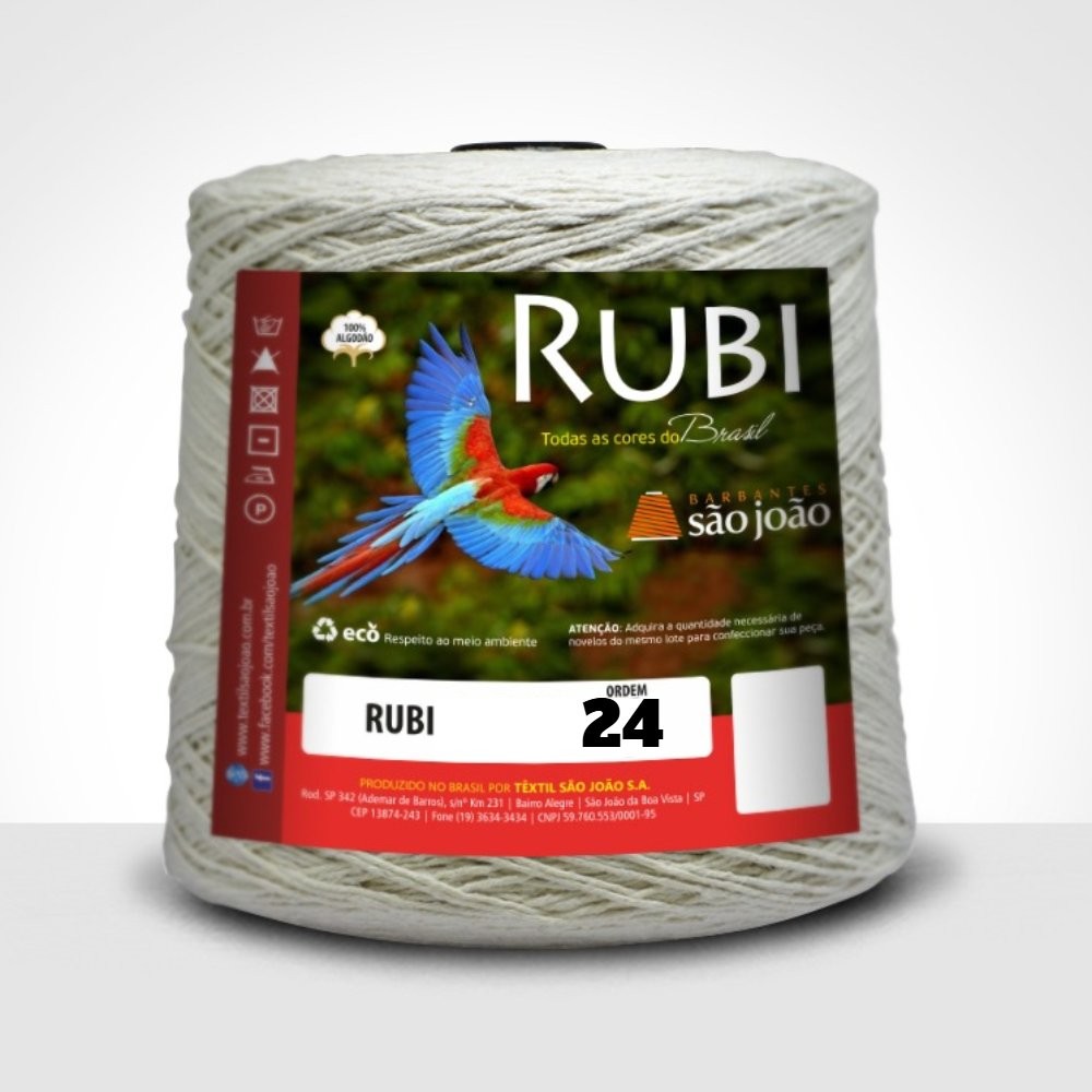 Barbante Rubi Cru São João N°24 Tex 3543,3 100% Algodão