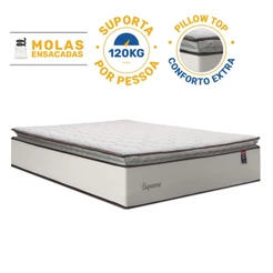Colchão de Molas Ensacadas Pillow Top Supreme Lux Casal 138cm