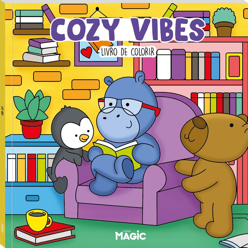Livro Tik Tok Cozy Vibes com 24 Desenhos - Livro de Colorir