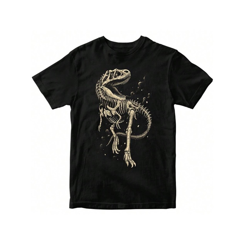 Camiseta Dinossauro T-rex Esqueleto Tiranossauro Camisa Blusa Algodão Top Premium Streetwear