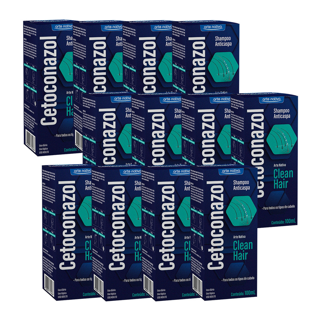 Kit 12 und Shampoo Anticaspa Clean Hair 100 ml Arte Nativa em Oferta na Shopee