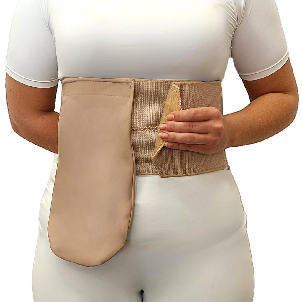 Faixa Abdominal com 2 Painéis para Bolsa de Colostomia