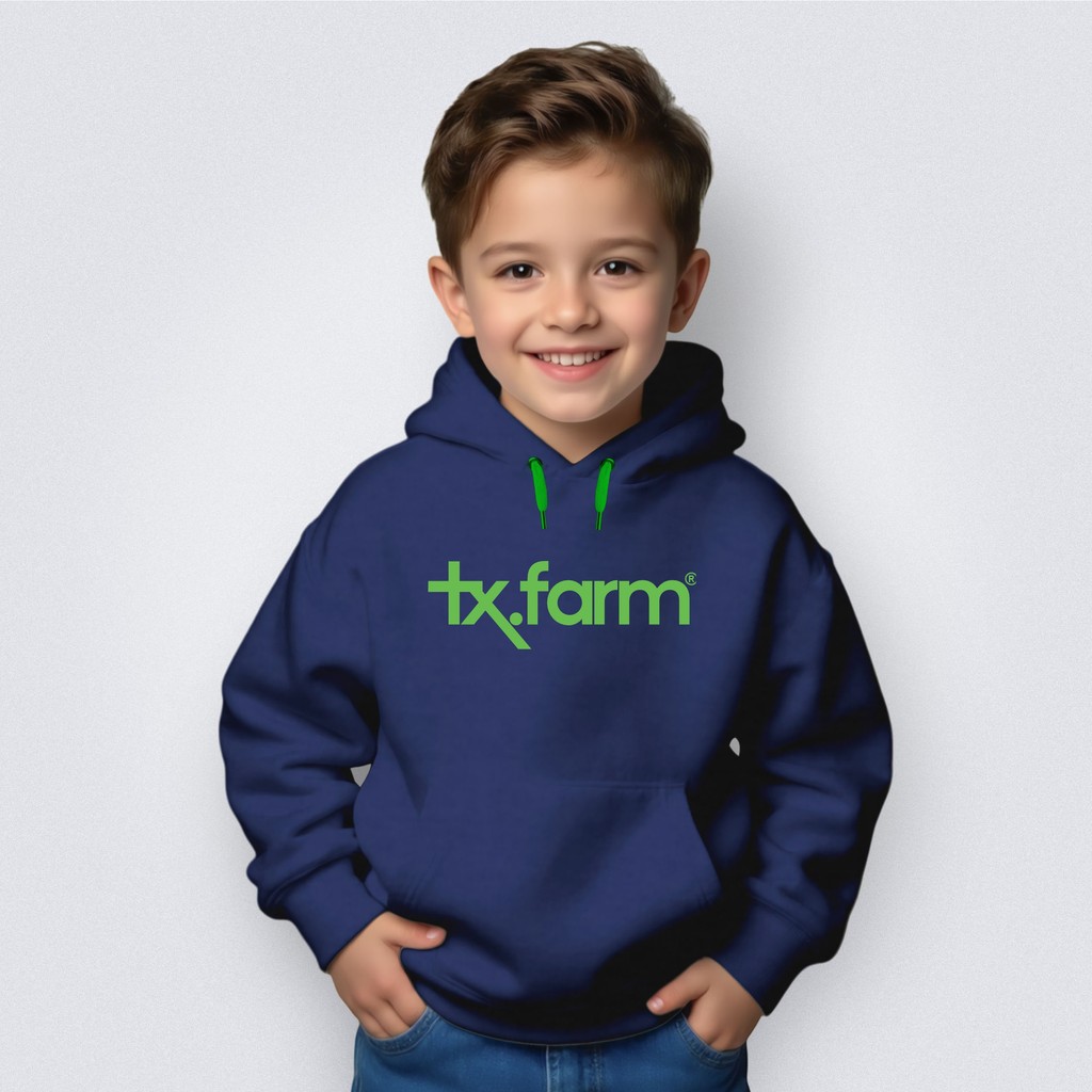 Blusa Moletom Infantil Flanelado Tx Agro Country Farm Campo Bolso Canguru Gola Careca Capuz