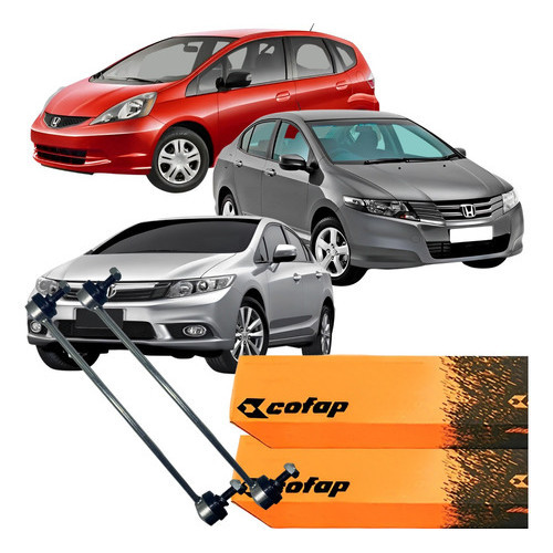 Par Bieleta Suspensão Dianteira  Fit City Civic 1.4 8v 1.4 16v 1.5 16v 1.8 16v 2.0 16v 2009 á 2014