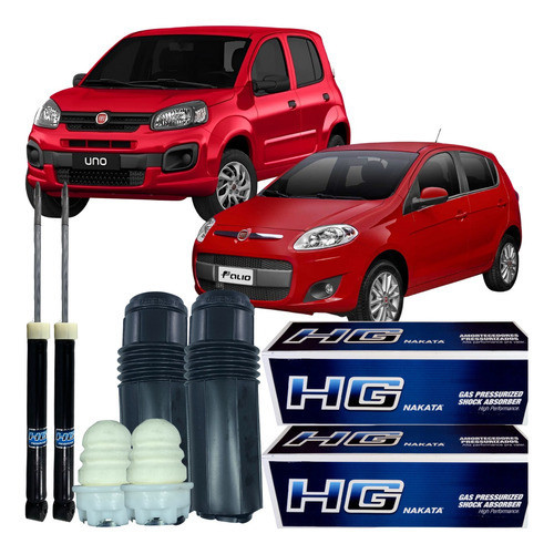 Kit Amortecedor Batente Coifa Traseira Fiat Uno 2010 Á 2018