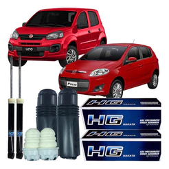 Kit Amortecedor Batente Coifa Traseira Fiat Uno 2010 Á 2018