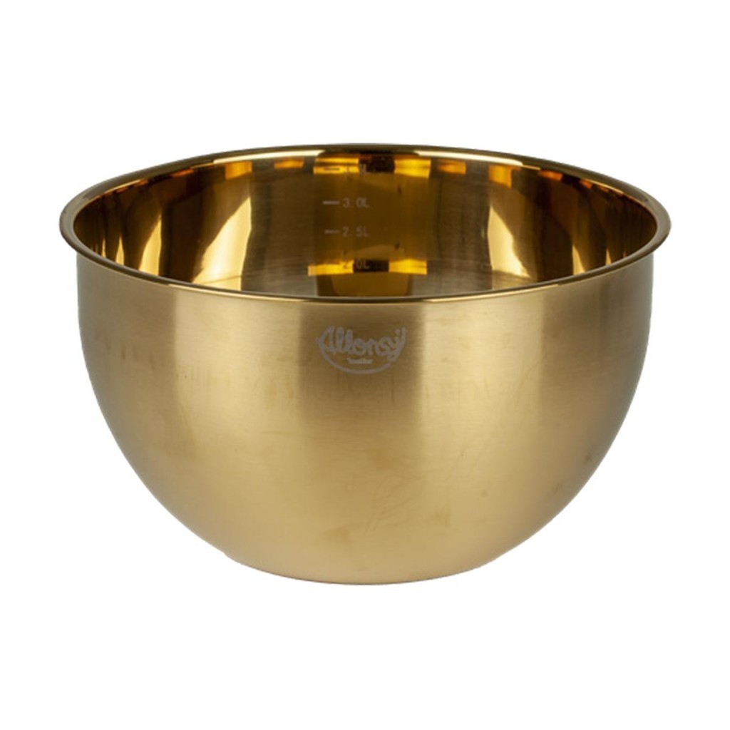 Bowl Tigela de cozinha Multiuso de Inox 3,5L com medidas Dourado Preparar Armazenar Servir em Oferta na Shopee