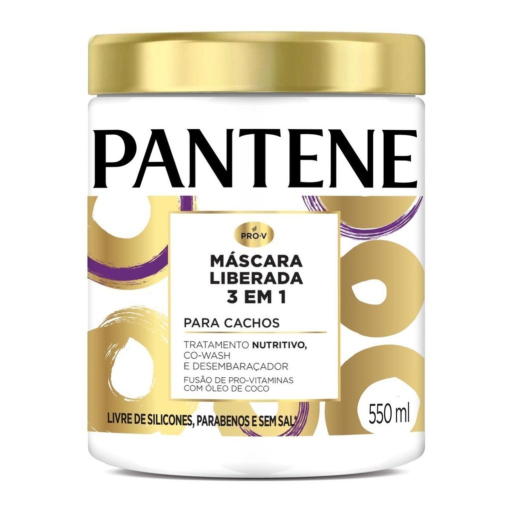 Máscara Pantene Liberada Para Cachos 3 em 1 550ml - Beauty