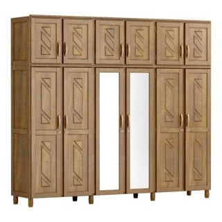 Guarda-Roupa Casal com Espelho 12 Portas 3 Gavetas Grécia  Imbuia em Oferta na Shopee