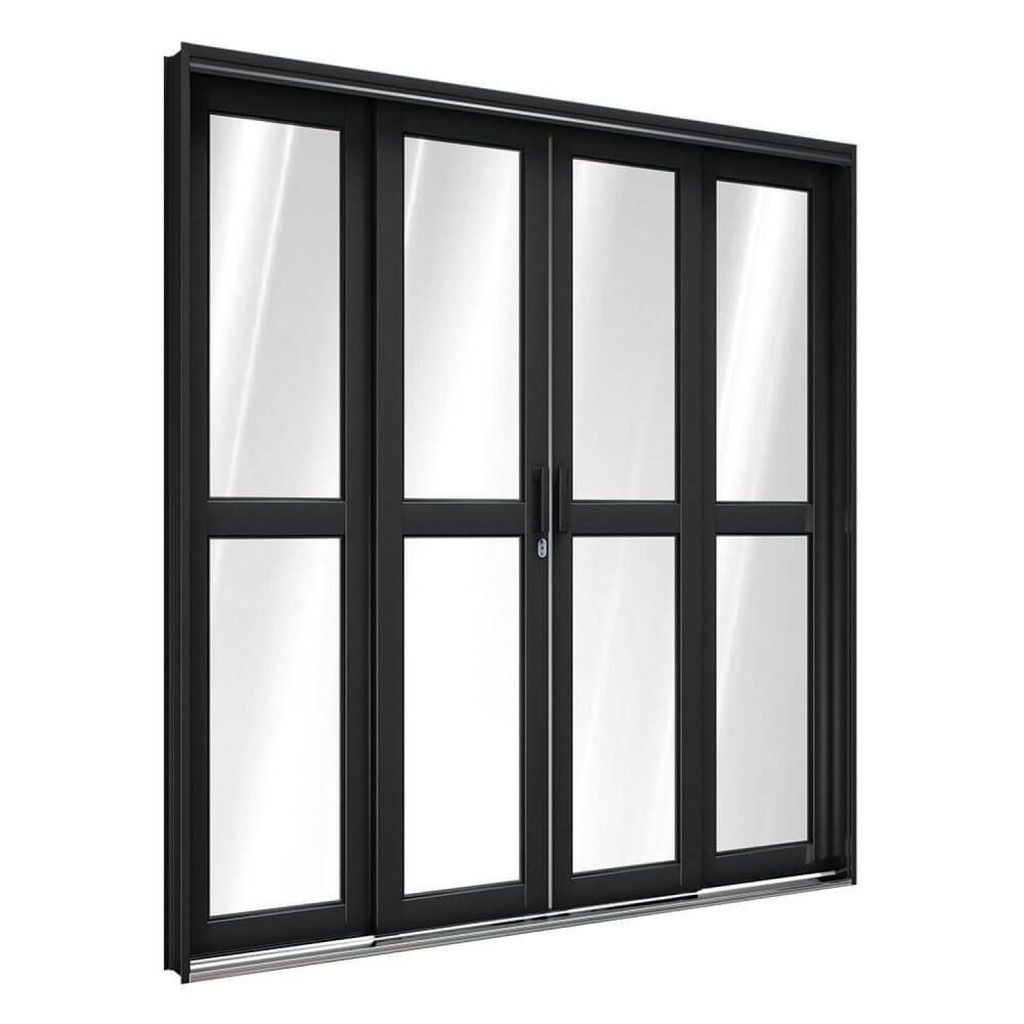 Porta de Aço de Correr Central 4 Folhas 213x200cm Aço Pronto Riobras em Oferta na Shopee