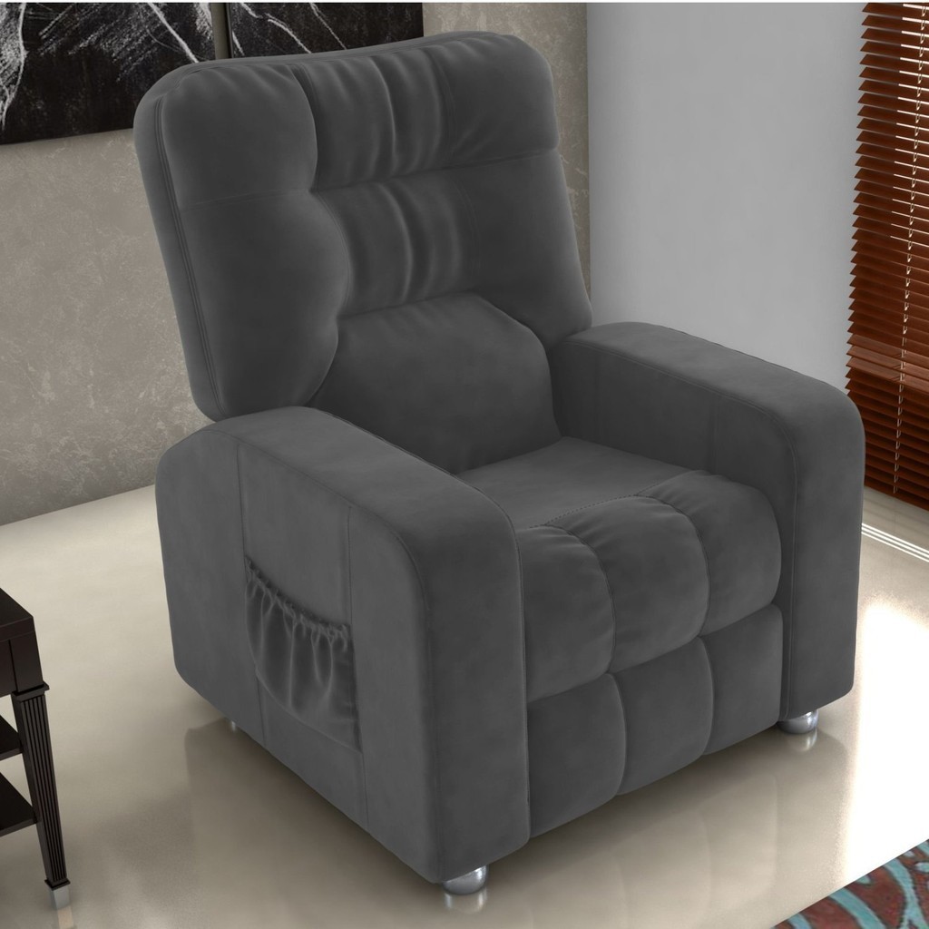 Poltrona do Papai Reclinável Azera  Cinza em Oferta na Shopee