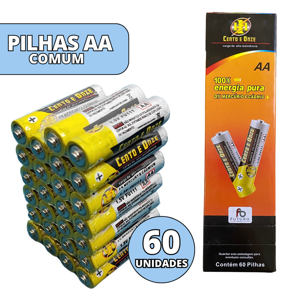 60 Pilhas AA Comum Kit Para Controle Remoto Relógio De Mesa em Oferta na Shopee