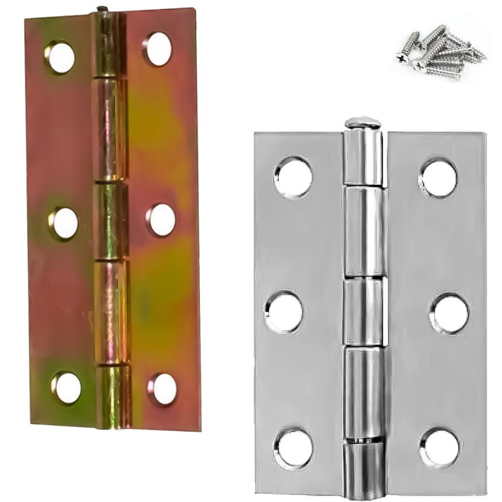 Kit 3 Dobradiças De Porta De Aço Inoxidável Caixa Madeira Portas Armário Janelas Cartela em Oferta na Shopee