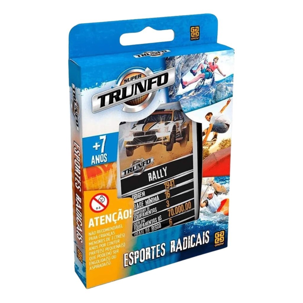 Brinquedo Infantil Jogo de Cartas Super Trunfo Esportes Radicais Grow - 03716 em Oferta na Shopee