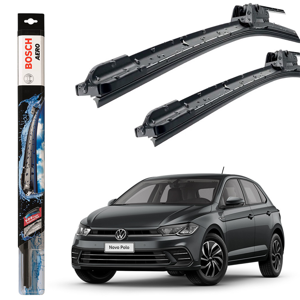 Kit Par Palheta Limpador Parabrisa Polo 2018 Até 2023 Palheta Original Bosch em Oferta na Shopee