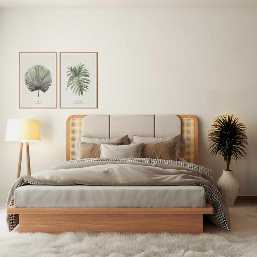 Cabeceira Tela Natural Curve Freijó - Dalla Costa em Oferta na Shopee