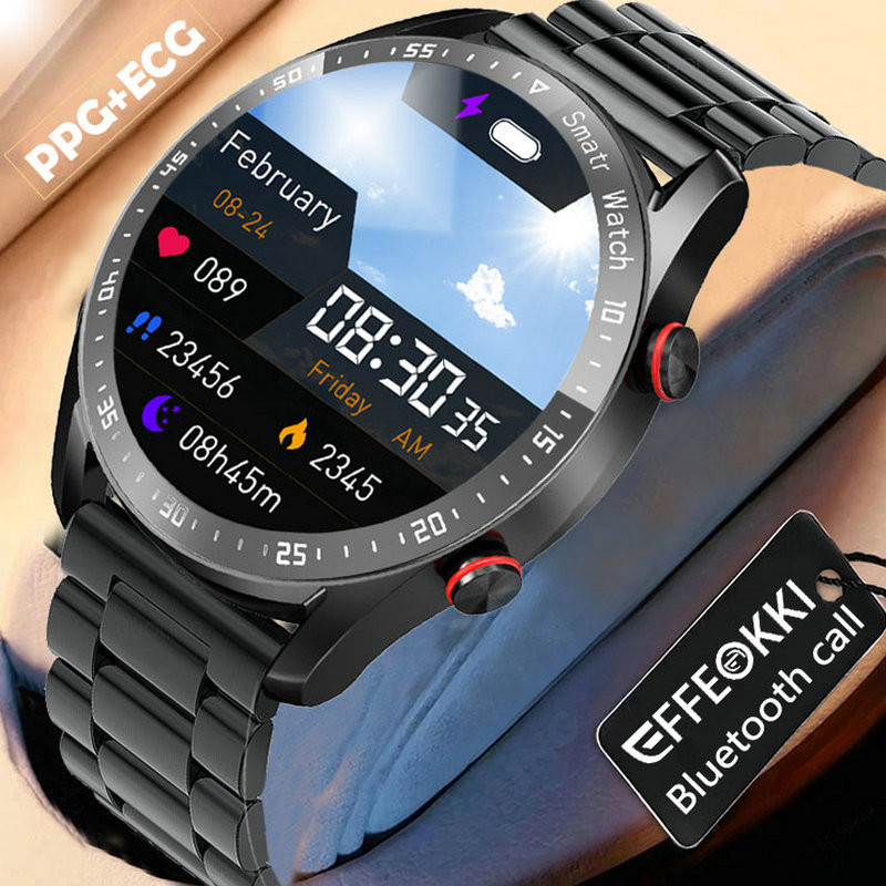 Effefeokki Smart Wrist Watch Men Bluetooth Call Waterproof Fitness Bracelet Pulseira À Prova D'água Mostrador Meteorológico Smartwatch Para Telefone Vivo Huawei Xiaomi