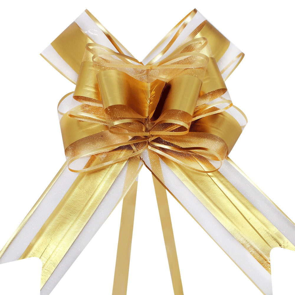 Kit 50 Laços Organza com Poliester 50mm x 74cm Laço De Luxo Laço Para Cesta de Presente