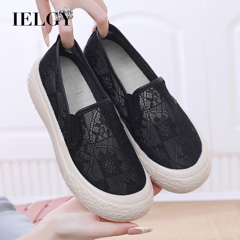 IELGY Sapatos De Pescador Femininos Verão Recorte Malha Respirável Deslizamento Em Sola Plataforma Casual - Women Shoes