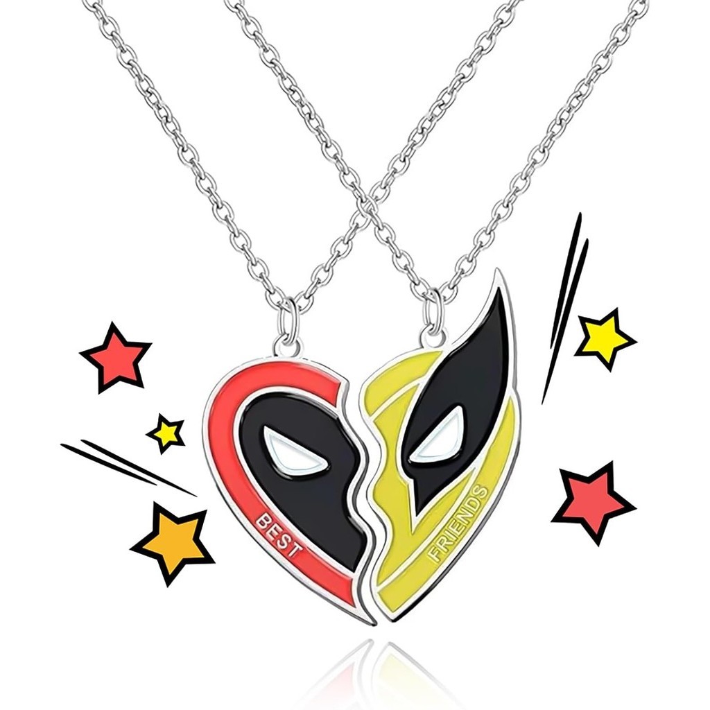 Colar de Melhor Amigo Padrão de Super-Herói, Colar de Meio Coração Heróis e Lobos Falecidos, Colar de Melhor Am — R$ 37,84 em Shopee, 40% OFF