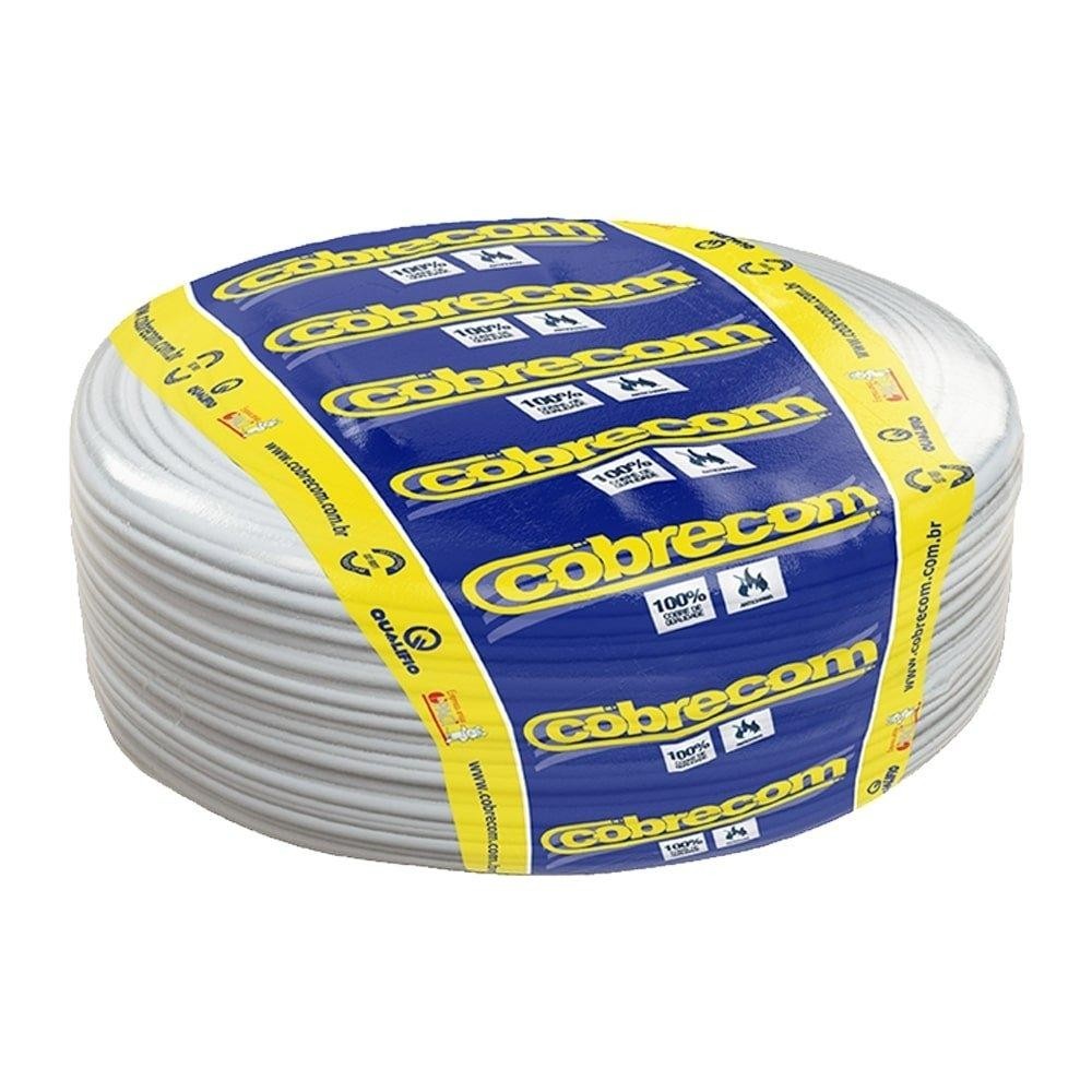 Cabo Flexível Cobrecom 1,5mmx100m Rolo 750V Branco - Home & Living