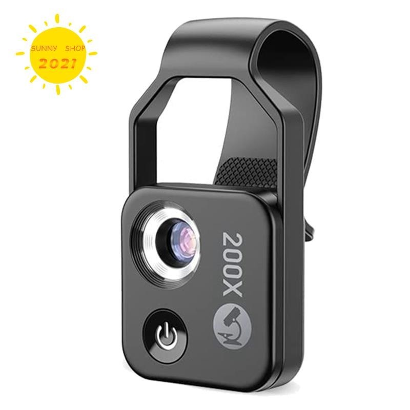 Acessório Microscópio Para Telefone Celular 200X Com Lente , Mini Digital Portátil Clip LED Light/Universal em Oferta na Shopee