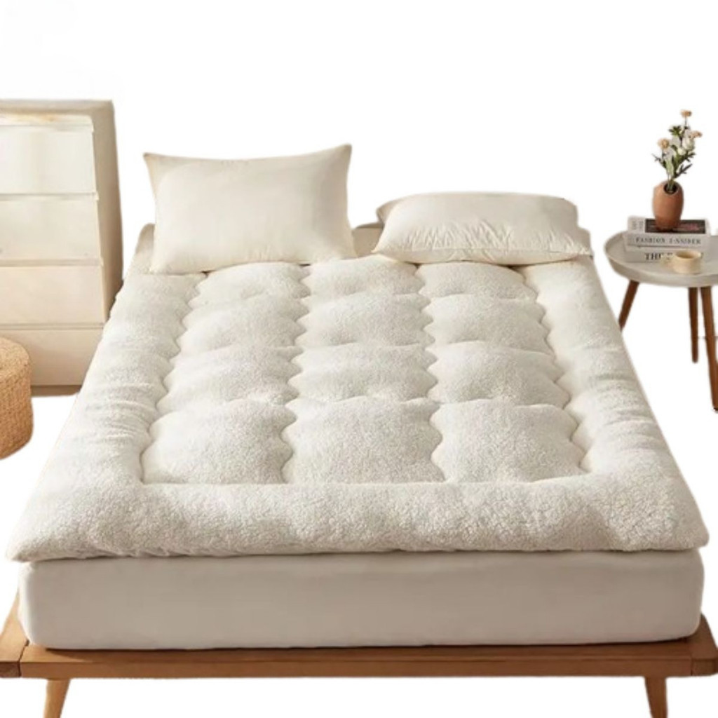 Pillow Top Protetor Colchão Sherpa Lã De Carneiro Solteiro Casal Queen King  Conforto Extra Macio