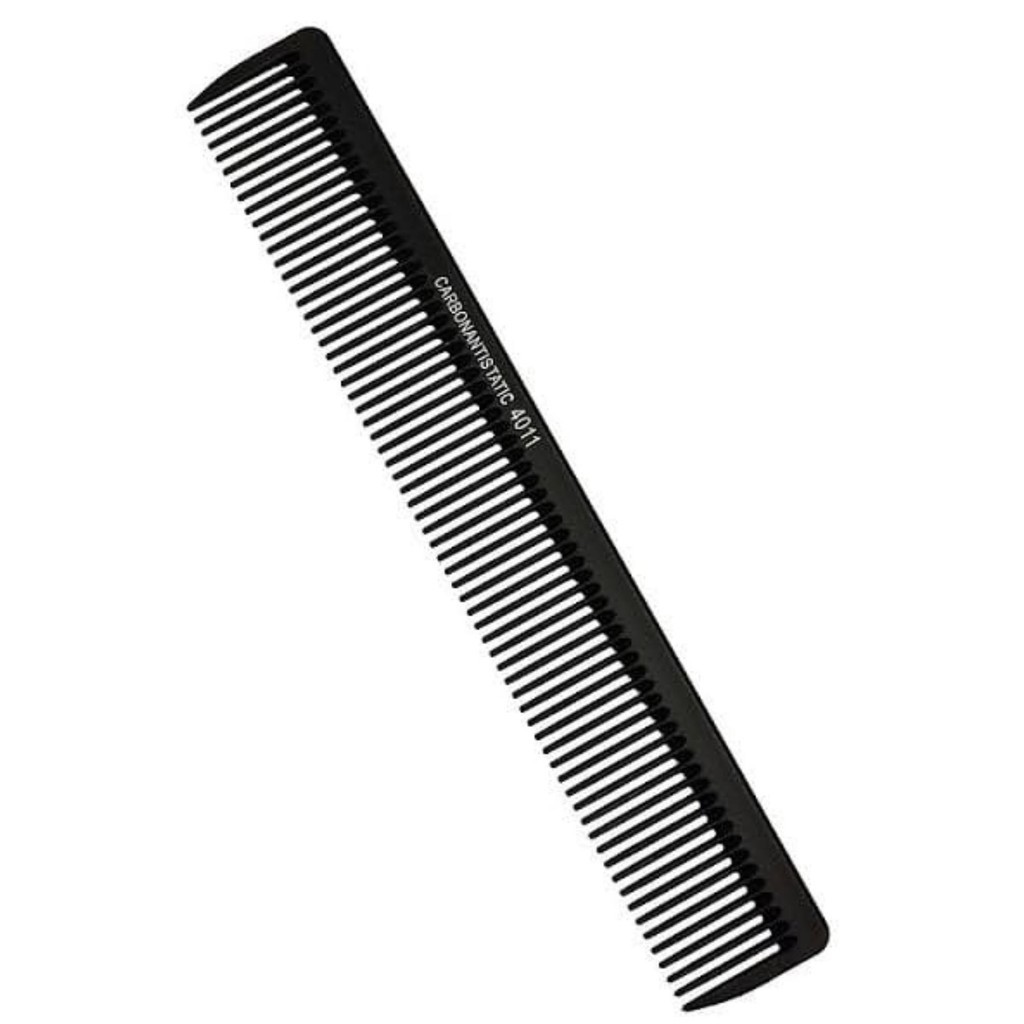 Pente De Corte Reto Fino Carbono Anti Estático 18,0cm Preto