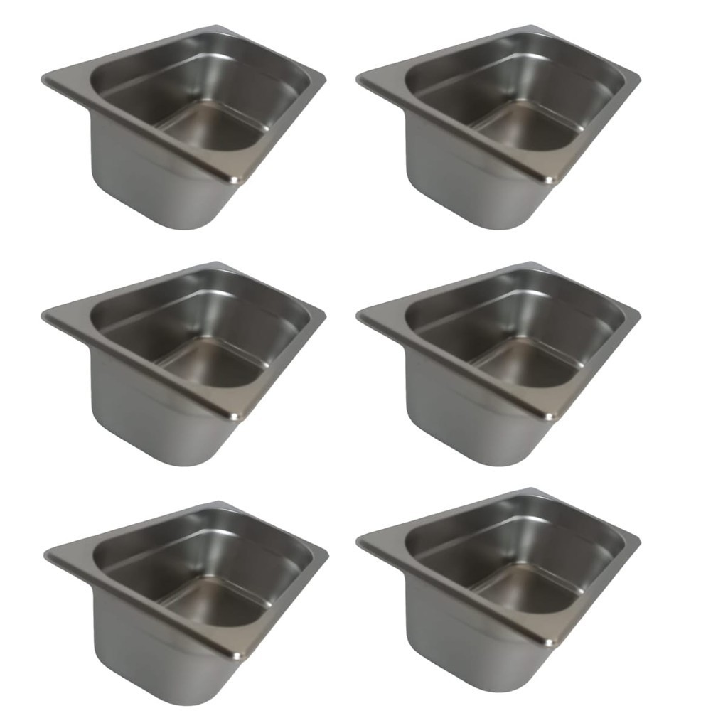 Kit 6 Cuba 1/4 100mm Sem Tampas Gastronômica Gn Aço Inox para Buffet Rechaud Restaurante Cozinha Doces em Oferta na Shopee