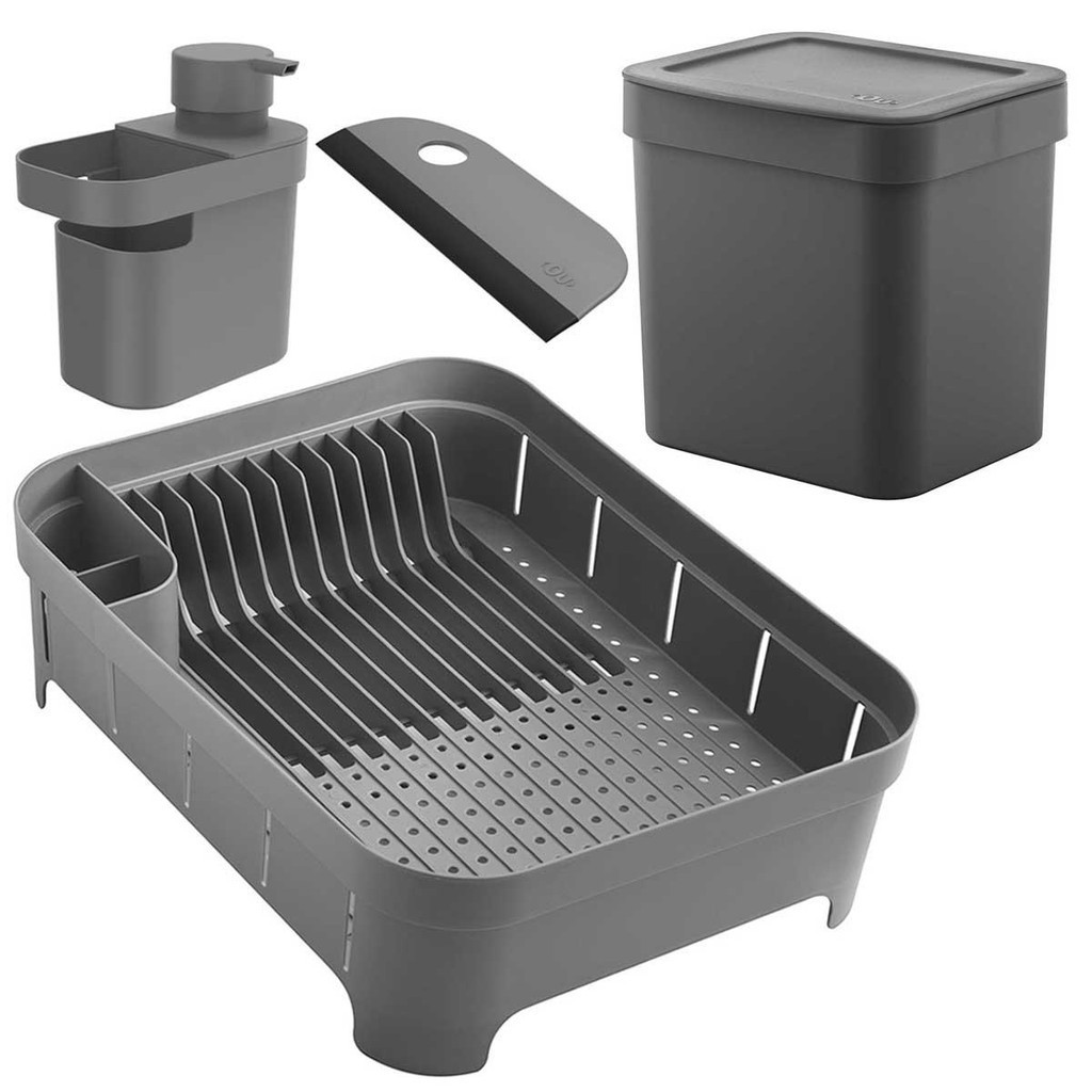 Kit Escorredor de Louça Dispenser Rodinho de Pia Lixeira - OU em Oferta na Shopee