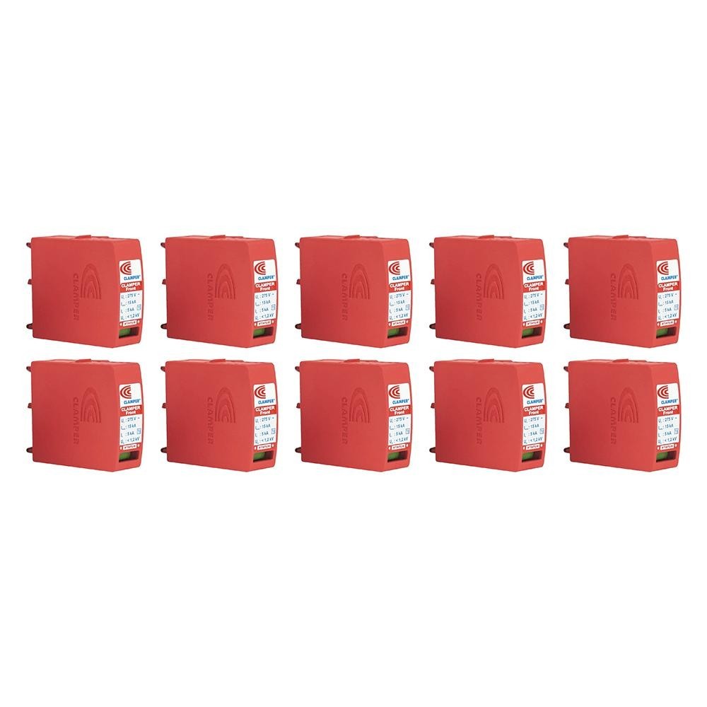 Kit Com 10 Plugues De Proteção Contra Surtos Clamper Front 15kA 275V DPS - 015739 - Home Appliances