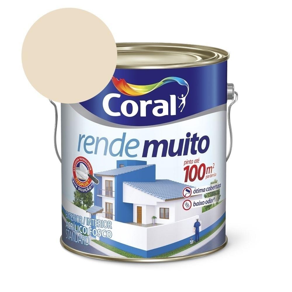Tinta Acrílica Standard Fosco Rende Muito Palha 3,2l Coral - Home & Living