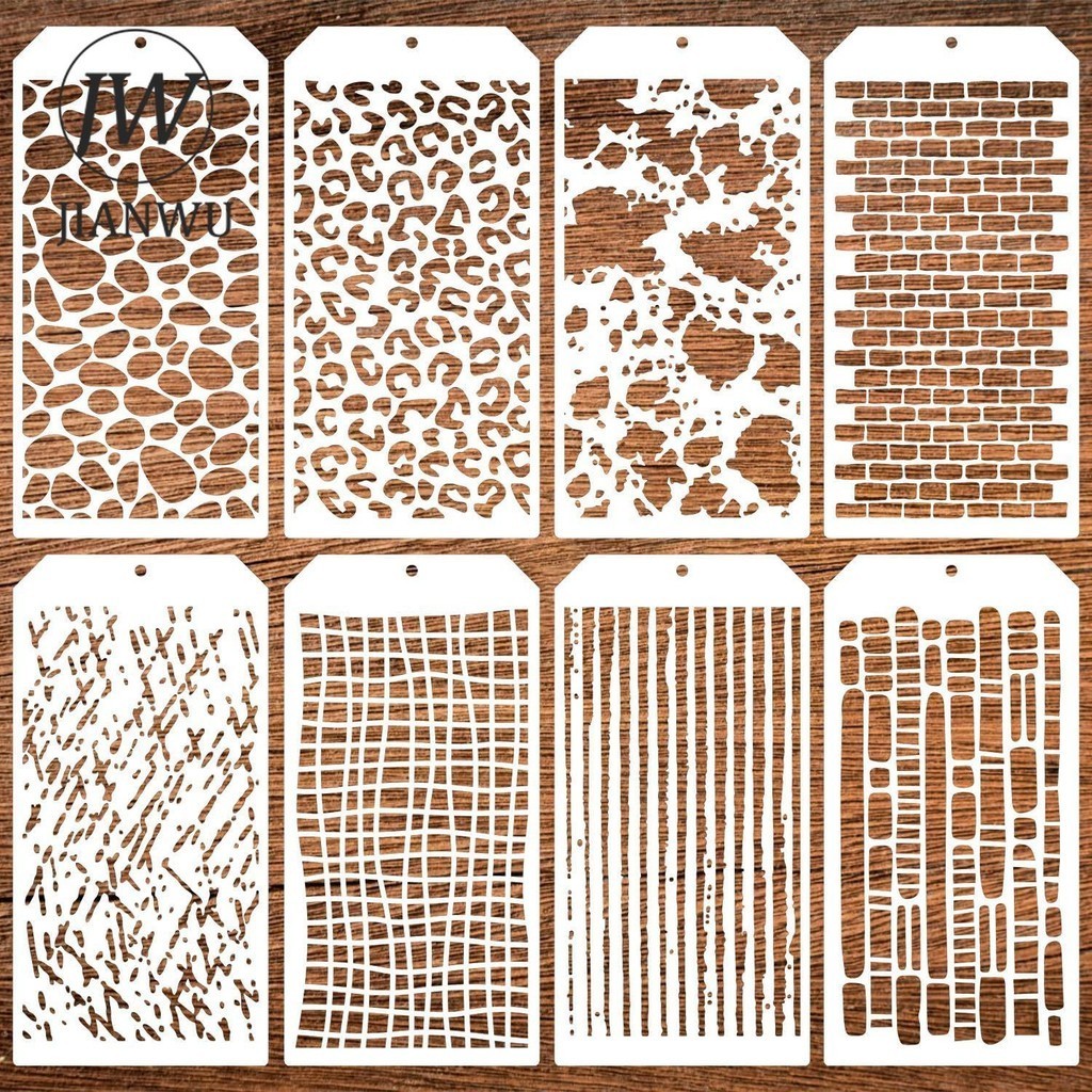JIANWU Multifuncional Vintage Hollow Pattern Material De Pintura Plástico Padrão Template Creative Journal Suprimentos Estudantis Papelaria