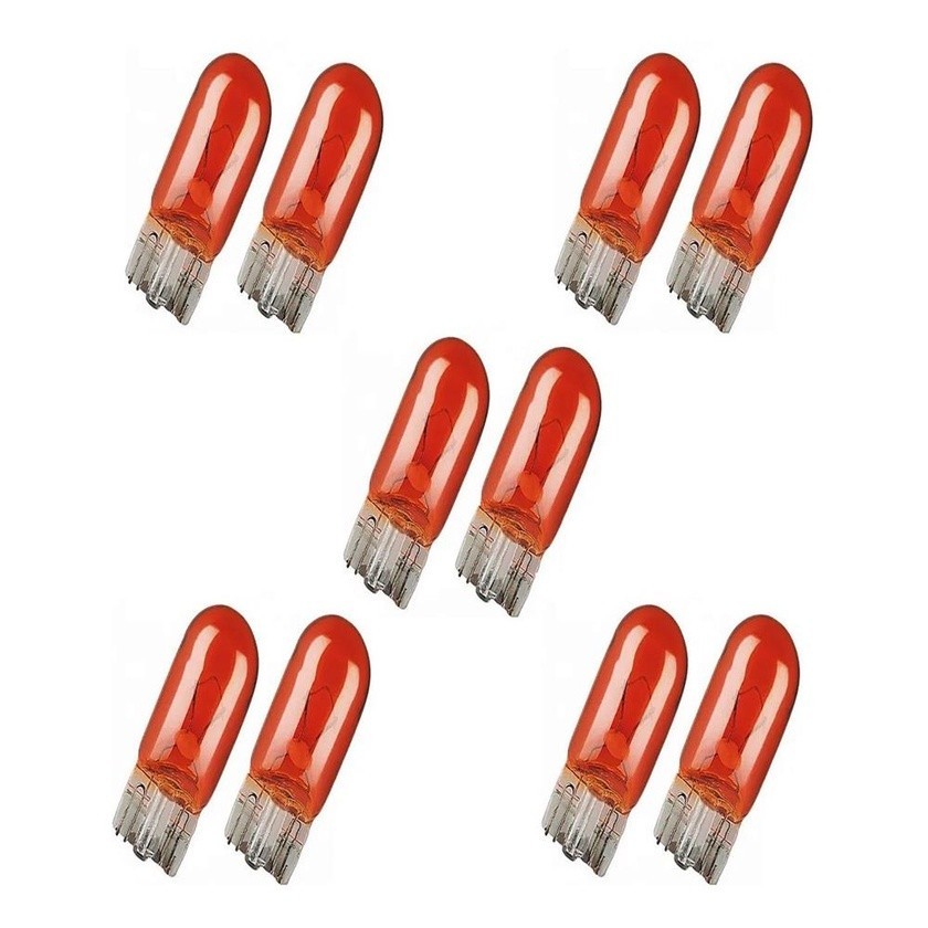 Kit 10 Lampadas Pingo T10 Ambar Amarela Laranja Seta Lateral