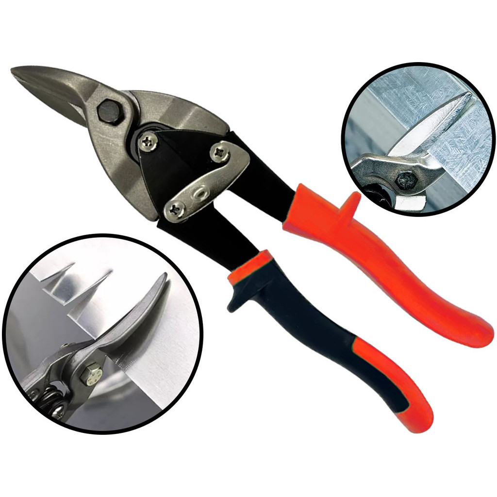 Tesoura Tipo Aviação Funileiro Esquerdo Corte Reto Em Chapas Arames 10 Polegadas Cabo Emborrachado em Oferta na Shopee