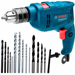 Furadeira de Impacto 1/2 POL 550W GSB 550 RE com Reversão e Kit 14 Acessórios BOSCH em Oferta na Shopee