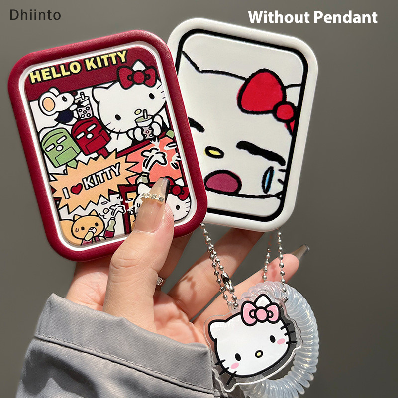 [Sanrio Cartoon Hello Kitty Mini Maquiagem Dobrável Espelho De Duas Faces Portátil Criativo Fofo Para Meninas