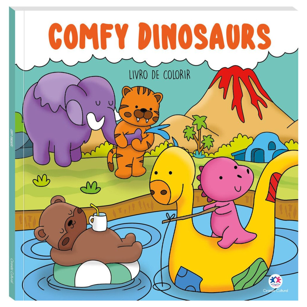 Livro Para Colorir Comfy Dinosaurs Magic - 1 Unidade em Oferta na Shopee