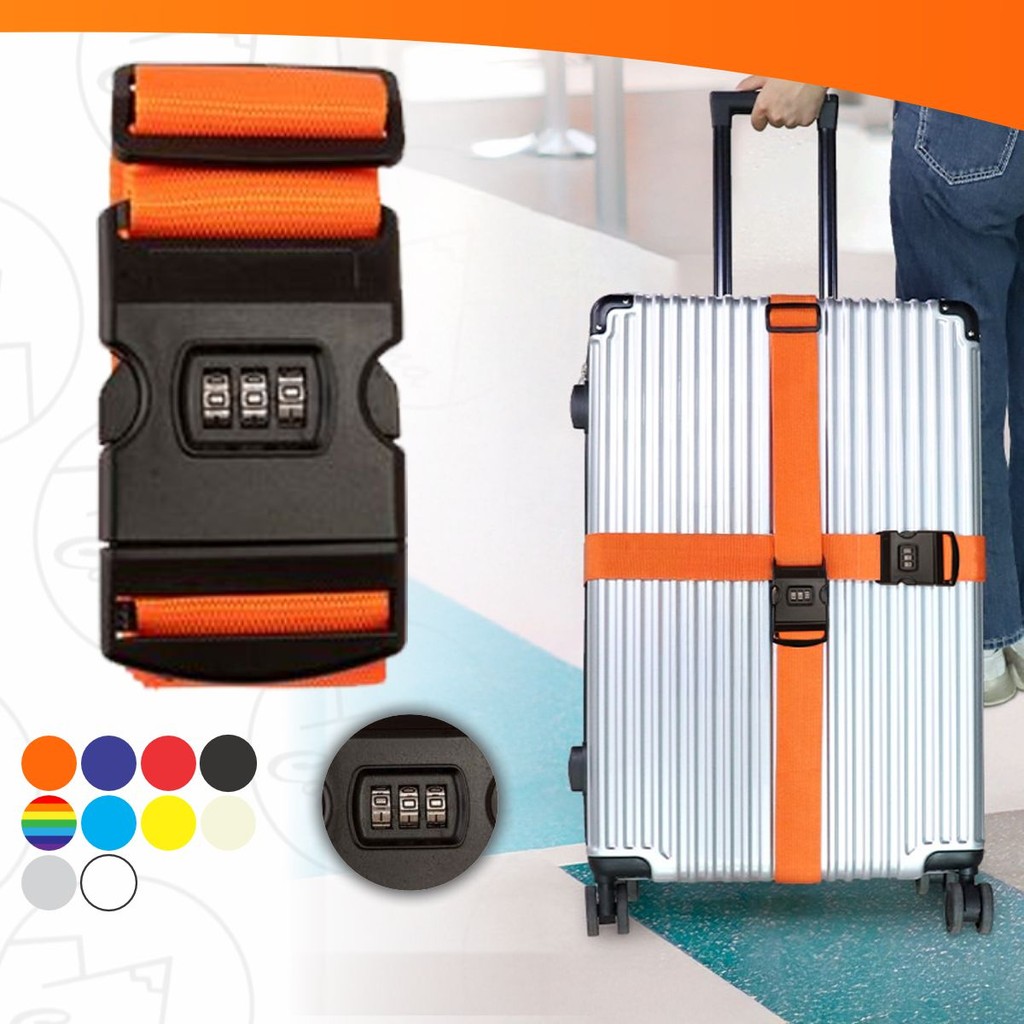 kit com 2 Cintos Para Mala de Viagem Bagagem Com Senha De Segurança