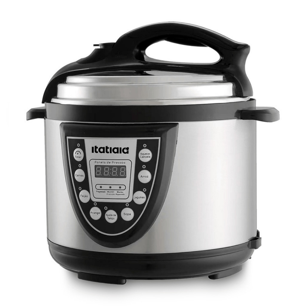 Panela de Pressão Elétrica Digital Itatiaia Midi 5L – Tecnologia e Estilo em Inox e Preto