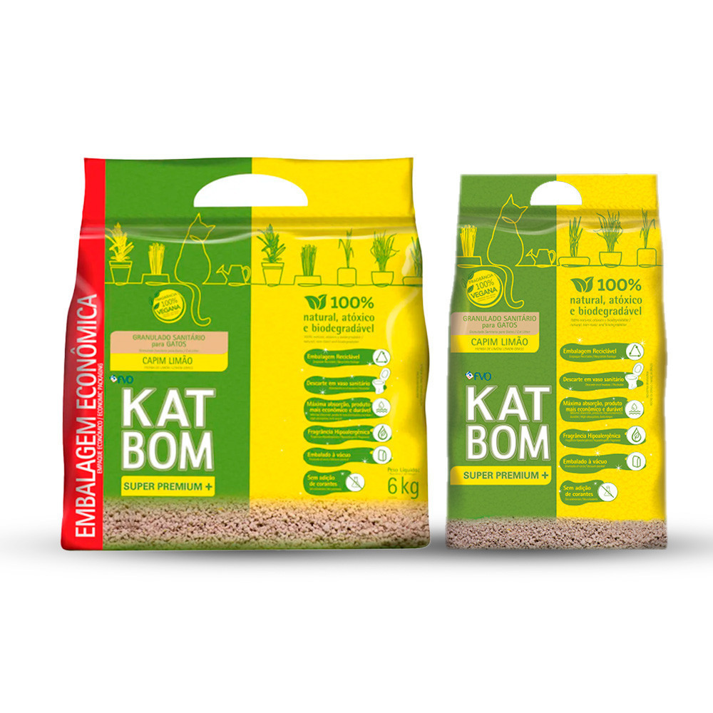 Granulado Sanitário Katbom Capim Limão - Areia Higiênica para Gatos em Oferta na Shopee