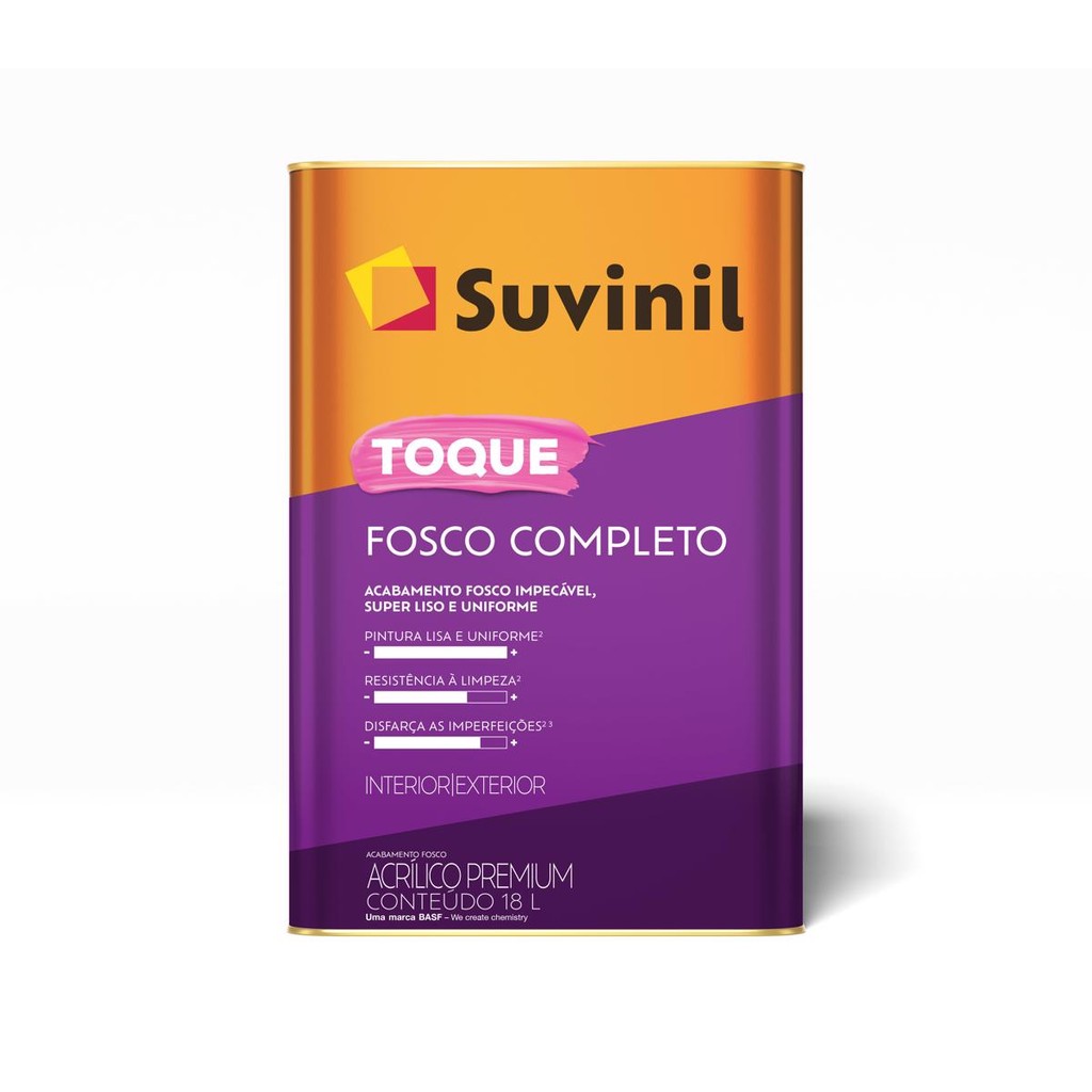 TINTA TOQUE FOSCO COMPLETO 18L SUVINIL - VÁRIAS CORES em Oferta na Shopee