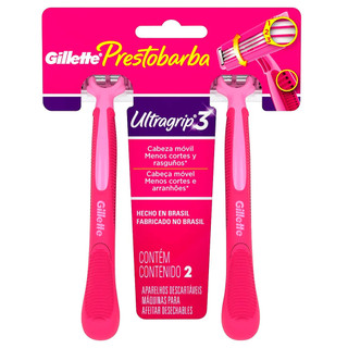 Aparelho De Depilar Prestobarba Ultragrip 3 Feminino - 2 Unidades em Oferta na Shopee